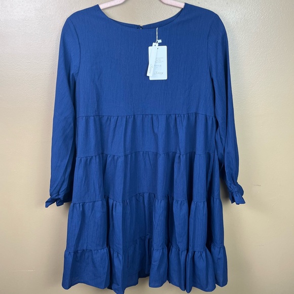 Other Dresses & Skirts - NEW Navy Blue Ruffle Dress Women's Small